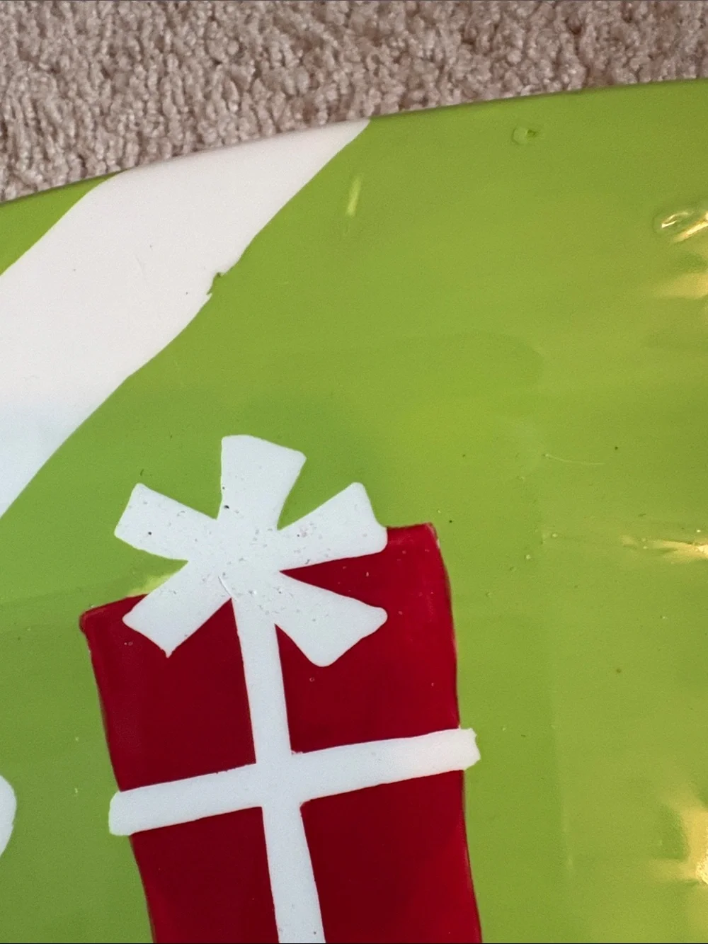 Holiday Santa & Reindeer Serving Platter - Green